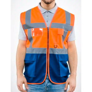 GILET ALTA VISIBILITA' ARANCO-BLU
