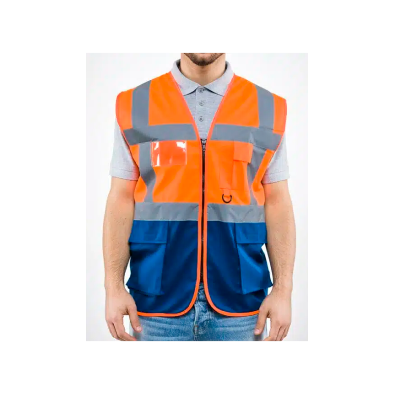 GILET ALTA VISIBILITA' ARANCO-BLU