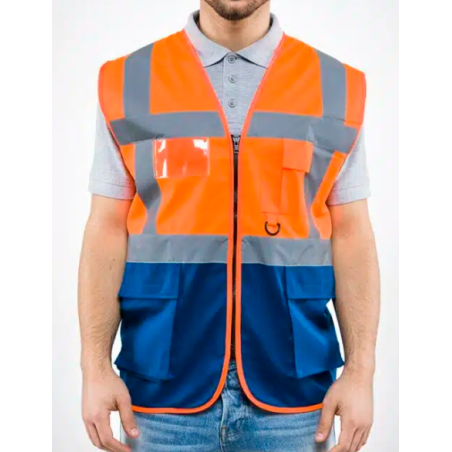 GILET ALTA VISIBILITA' ARANCO-BLU