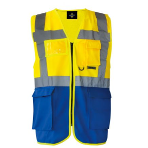 GILET ALTA VISIBILITA' GIALLO-BLU 